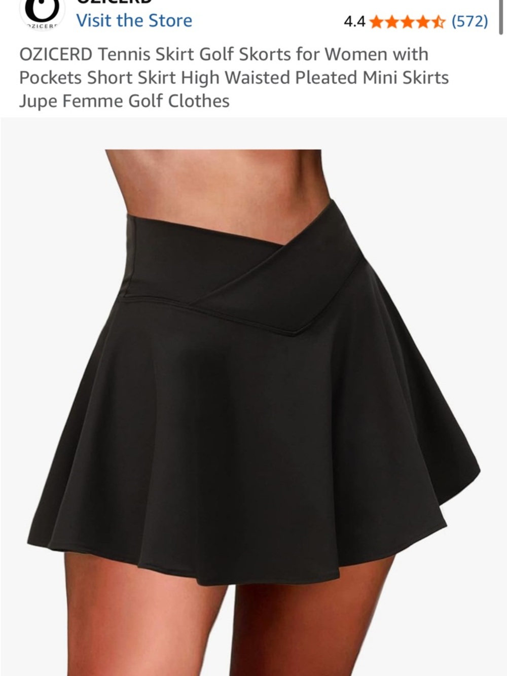 NWOT Black Flared Women's Skort Shorts Skirt - Classic A-Line Golf Tennis